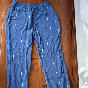Blue Lightning Print Pajama Pants
